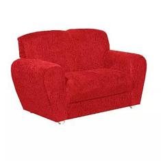 Imagem de Sofá 5010 com 2 Lugares em Tecido Suede e Encosto Fixo Cor Vermelho