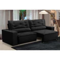 Imagem de Sofá Retrátil e Reclinável 3 lugares com Molas 1,50m Laura Suede Preto