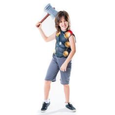 Imagem de Fantasia de Criança Super-Herói Tor Infantil com Martelo - Toy Master,