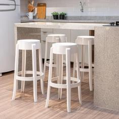 Imagem de Conjunto 10 Banquetas Shine Plus 74,6 X37,4 X 37,4 Branco