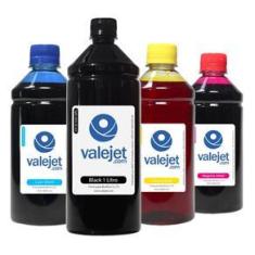 Imagem de Kit 4 Tintas para Cartucho Brother LC75 Black 1 Litro Coloridas 500ml Valejet