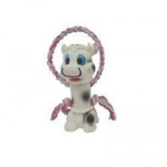 Imagem de Mordedor Pet Brinquedo Vaca Com Corda 21 Cm
