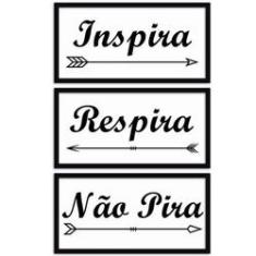 Imagem de Conjunto Quadros Decorativos 3 peças 15x30 Inspira Respira