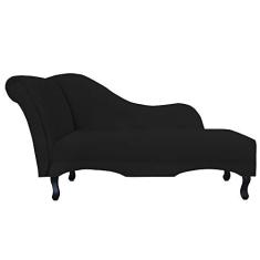 Imagem de Recamier Namoradeira Divã Lado Direito Olivia Suede Preto - DS Estofados