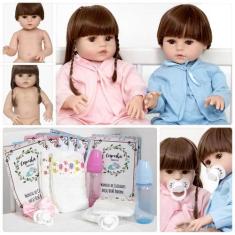 Imagem de Boneca Tipo Reborn Casal Gêmeos Recem Nascido Realista Itens - Cegonha