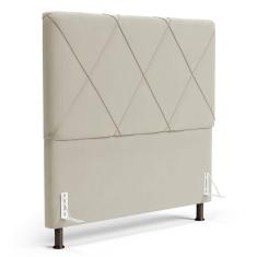 Imagem de Cabeceira Cama Box Casal Mel 140cm Com Frame Sintético Bege - Desk Design