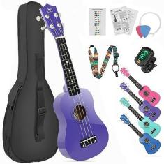 Imagem de Ukulele Soprano MUSTAR Ukulele infantil para iniciantes - Ukulele de guitarra pequeno de 53 cm para crianças pequenas férias, bolsa, sintonizador digital, alça, palhetas,