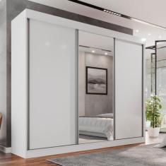 Imagem de Guarda Roupa Casal 3 Portas De Correr Com Espelho Central 6 Gavetas Fê