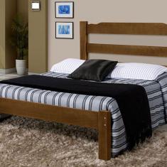 Imagem de Cama de Casal Veneza de Madeira Maciça Tauari Imbuia