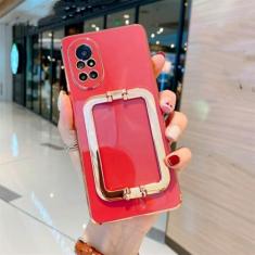 Imagem de Capa de silicone com suporte de revestimento de luxo para Samsung Galaxy S23 Ultra S22 S21 S20 FE S10 Plus Note 20 10 Pro A24 A34 A54, vinho tinto, para Galaxy Note 20 Ultra