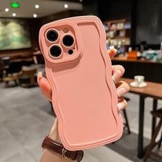 Imagem de Estojo de telefone ondulado sólido bonito e moderno para iPhone 14 13 12 11 Pro Max X XR XS 8 7 Plus SE 2022 Capa macia, rosa, para iPhone 11 Pro Max