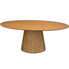 Imagem de Mesa de Jantar Cone Oval 198x122 cm Tampo Madeira Freijó Base Madeira Freijó