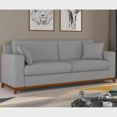 Imagem de Sofá Living Vintage 3 Lugares 220cm em Boucle Slim Cinza