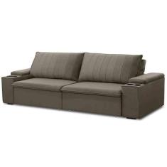 Imagem de Sofá Retrátil Reclinável 3 Lugares 245cm Baluart F05 Veludo Castor - M
