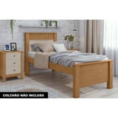Imagem de Cama Solteiro Athenas Amendoa/Off White-Amendoa - Lopas