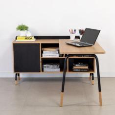 Imagem de Mesa Escrivaninha 136cm Balcão Credenza 1 Gav 1 Porta 136cm Hanover/Ne