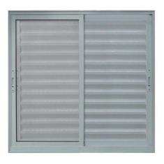 Imagem de Janela de Alumínio Branco Veneziana de Correr 3 Folhas Móveis Suprema 