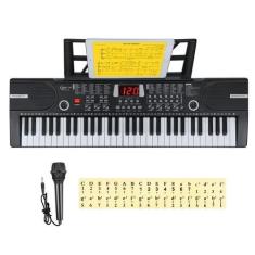 Imagem de Teclado de piano Hricane 61 teclas para iniciantes com microfone e sup