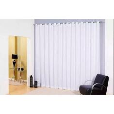 Imagem de Cortina Para Sala Ou Quarto 4,00M X 2,80M Em Tecido Microfibra Com Voil  Com Ilhós Cromado Para Varão Simples