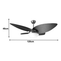 Imagem de Ventilador Teto Volare Preto Vidro Fechado 4 Pás Big