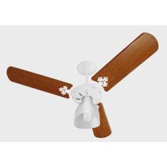 Imagem de Ventilador de Teto Venti-Delta New Delta Light com 3 Pás Branco/Mogno