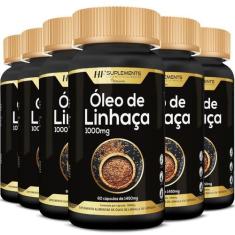 Imagem de 6X Óleo De Linhaça 1450Mg 60Caps Premium Hf Suplements