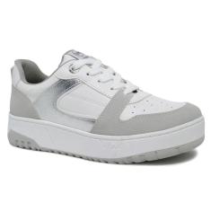 Imagem de Tênis Feminino Casual Via Marte Branco/Prata 23-13104
