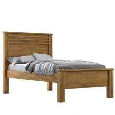 Imagem de Cama Solteiro com Painel Ripado - Verona-Cumaru - Móveis Novo Horizonte