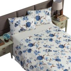 Imagem de Jogo De Lençol Elástico Cama Casal Padrão 4 Peça 180 Fios Estampado Fl