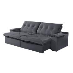 Imagem de Sofá 2 Lugares Retrátil E Reclinável Martins M-163 Veludo Grafite