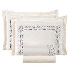 Imagem de Conjunto De Lencol Casal Queen Size Safira 04 Pçs 100%Algodao viena