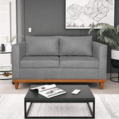 Imagem de Sofá 2 Lugares 140cm Suede Esper Maranata Estofados Cinza