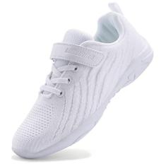 Imagem de BAXINIER Girls All White Cheerleading Shoes Leve Juventude Cheer Competição Tênis Treinamento Sapatos de tênis de dança