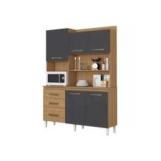 Imagem de Armário de Cozinha 5 Portas 3 Gavetas Mila Atacama/Grafite