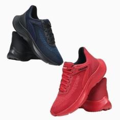 Imagem de Kit 2 Tênis Masculino Esportivo Ultraleve Academia Caminhada Corrida Treino-Masculino