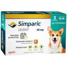 Imagem de Antipulgas Zoetis Simparic 40 Mg para Cães de 10,1 à 20 Kg