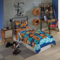 Imagem de Jogo De Cama Solteiro Infantil Estampado Personagens 2 Peças Microfibr