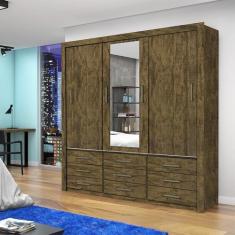 Imagem de Guarda-Roupa Casal Com Espelho 3 Portas De Correr Anjos - Carioca Móve