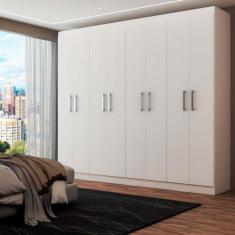 Imagem de Guarda-Roupa Casal Maria Diamantina 8 Portas 8 Prateleiras Branco Fosco - Panorama Móveis