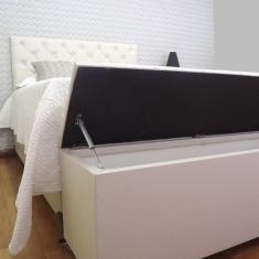 Imagem de Recamier Baú Capitonê  Bege Queen 160 X 37 X 50 - Rbl