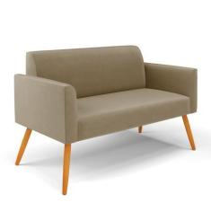 Imagem de Sofá Namoradeira Pés Palito Castanho Marisa Suede D03 - D'Rossi, Marro