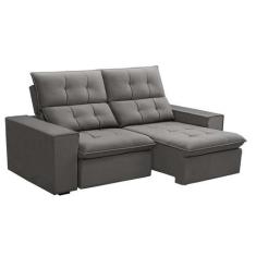 Imagem de Sofá 3 Lugares Retrátil E Reclinável Palermo Veludo Prata - Ferguile