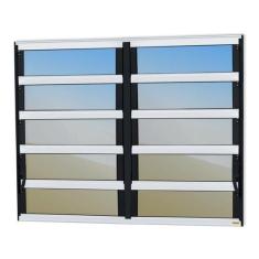 Imagem de Janela de Alumínio Basculante 2 Seções 100x120cm Vidro Espelhado Elite