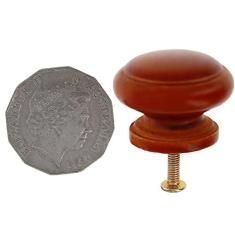 Imagem de Bettomshin 10 peças puxadores redondos de madeira 34 x 25 mm/1,34" x 0,98" (DxA) móveis de armário cozinha verniz puxadores puxadores para gaveta de cômoda guarda-roupa material de madeira maciça