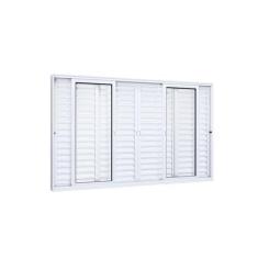 Imagem de Janela Veneziana Alumínio Central 4 Folhas Móveis 2 Fixas Lucasa Eccel