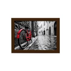Imagem de Quadro Itália Foto Bicicleta Moldura Marrom 33x43cm