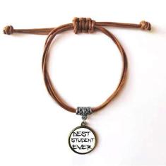 Imagem de DIYthinker Pulseira de couro com citação Best Student Ever Teacher