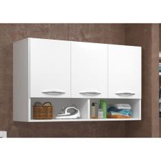 Imagem de Armário Aéreo 3 Portas Suspenso Lavanderia Cozinha Parede