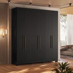 Imagem de Guarda Roupa Dakota 6 Portas Preto - Olivar Móveis
