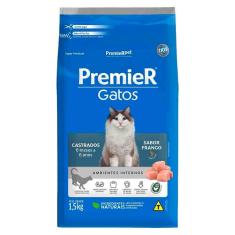 Imagem de Ração Seca Premier Pet Ambientes Internos Frango 6 Meses a 6 Anos para Gatos Castrados - 1,5 Kg